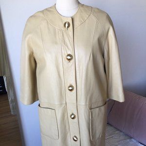 Vintage 60's Cream Leather Coat